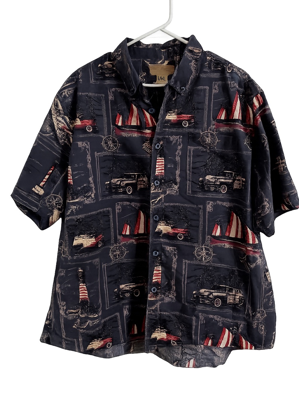 Vintage Clearwater Outfitters Nautical XXL Button Up Shirt Men’s Patriotic